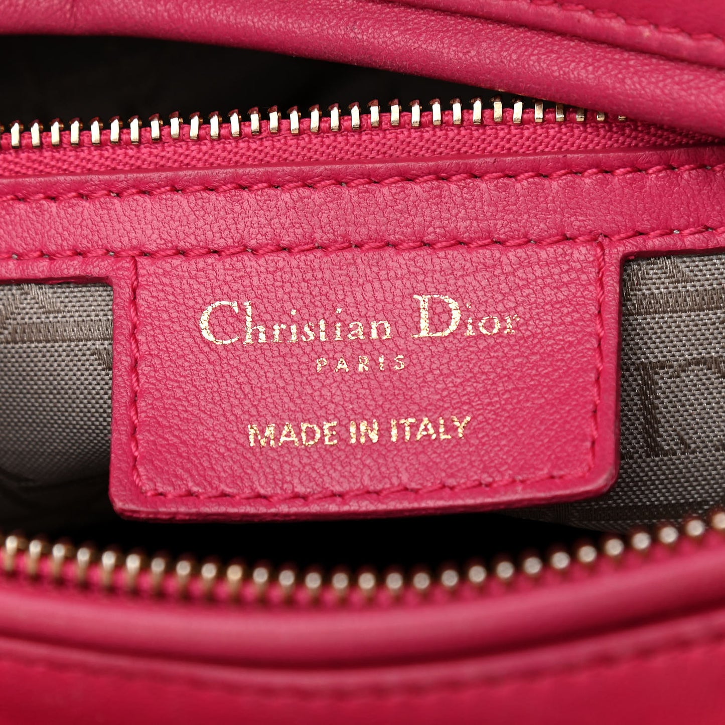 Lambskin Cannage Large Lady Dior Fuchsia
