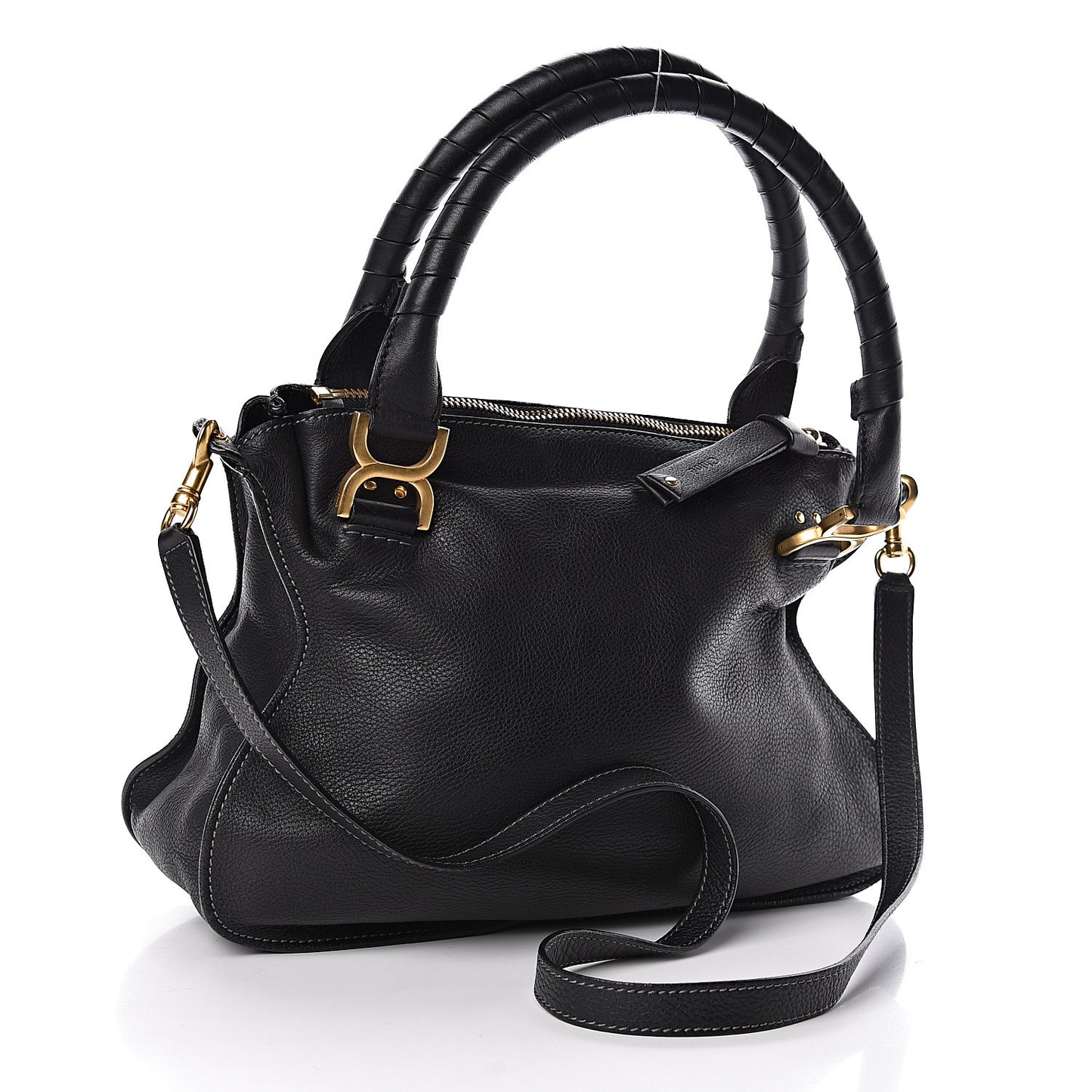 Calfskin Medium Marcie Satchel Black