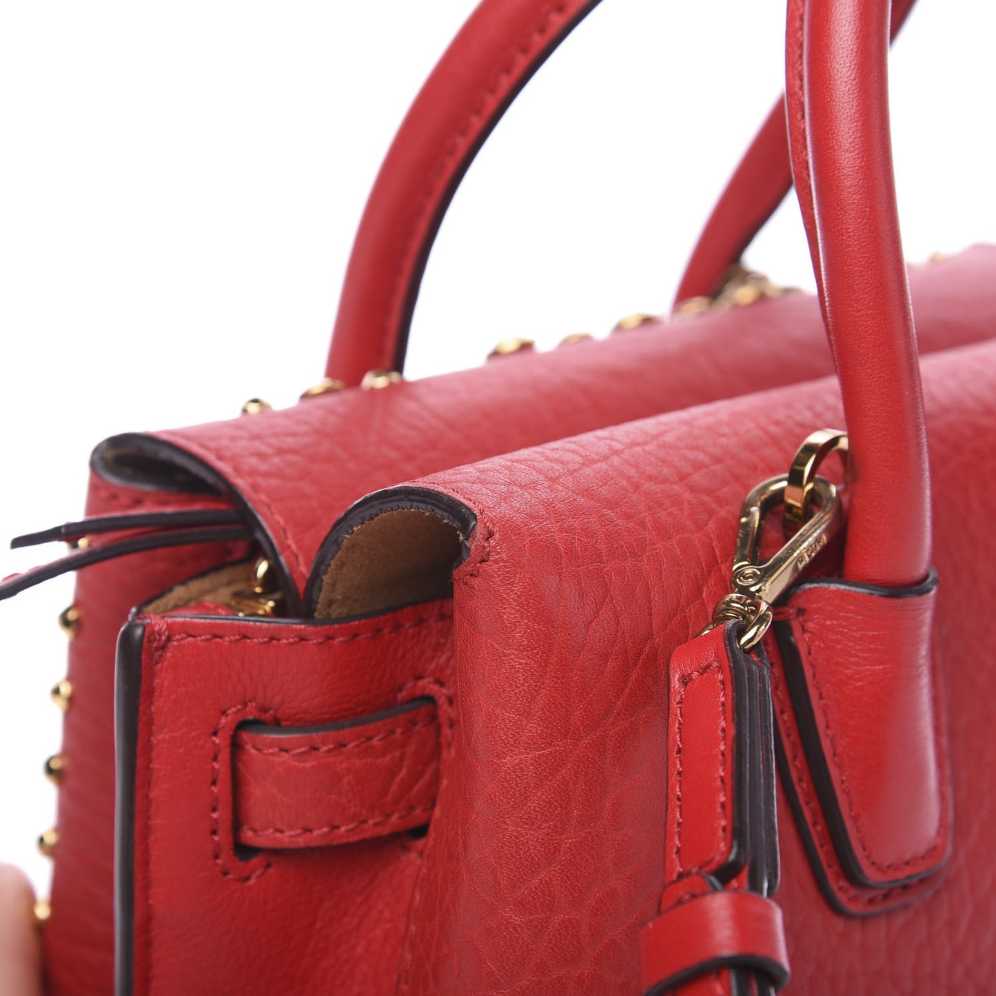 Calfskin Swarovski Crystal Ball Mini Milla Tote Ruby Red