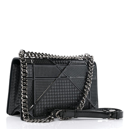Christian Dior Metallic Patent Micro-Cannage Medium Diorama Flap Bag Onyx Black 3 of 13