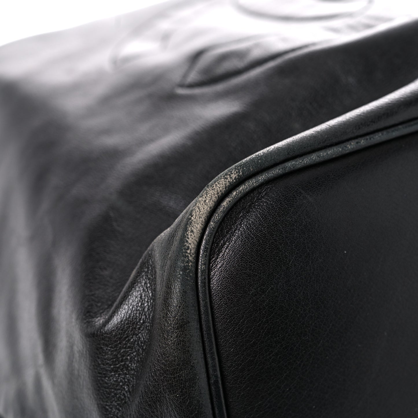 Lambskin Drawstring Sling Backpack Black