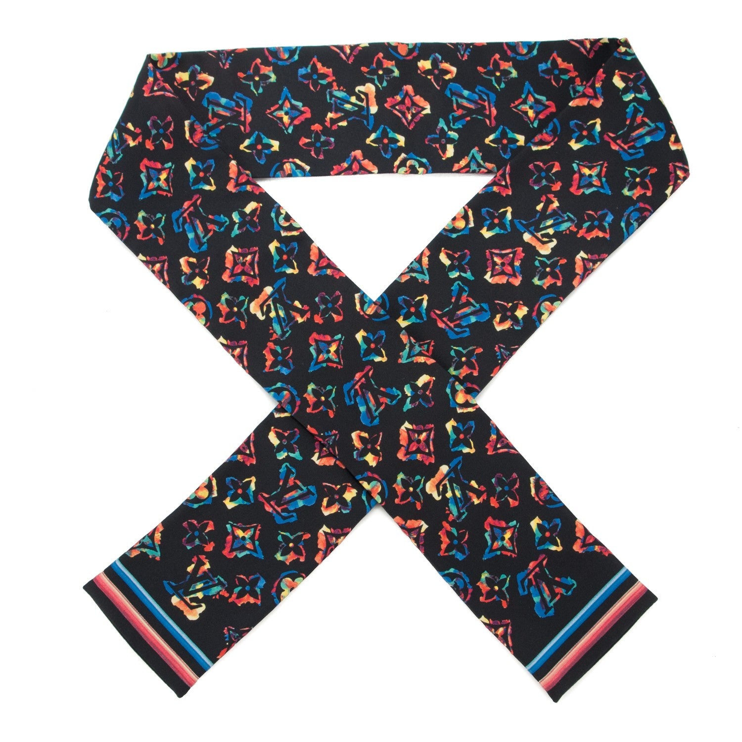 Louis Vuitton Silk Monogram Rainbow Bandeau Black 1 of 4