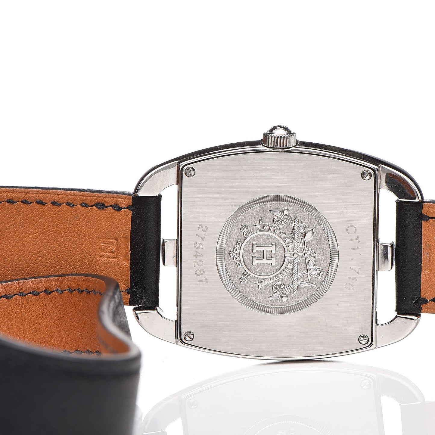 Stainless Steel Barenia 33mm Cape Cod Tonneau Double Tour Quartz Watch Noir