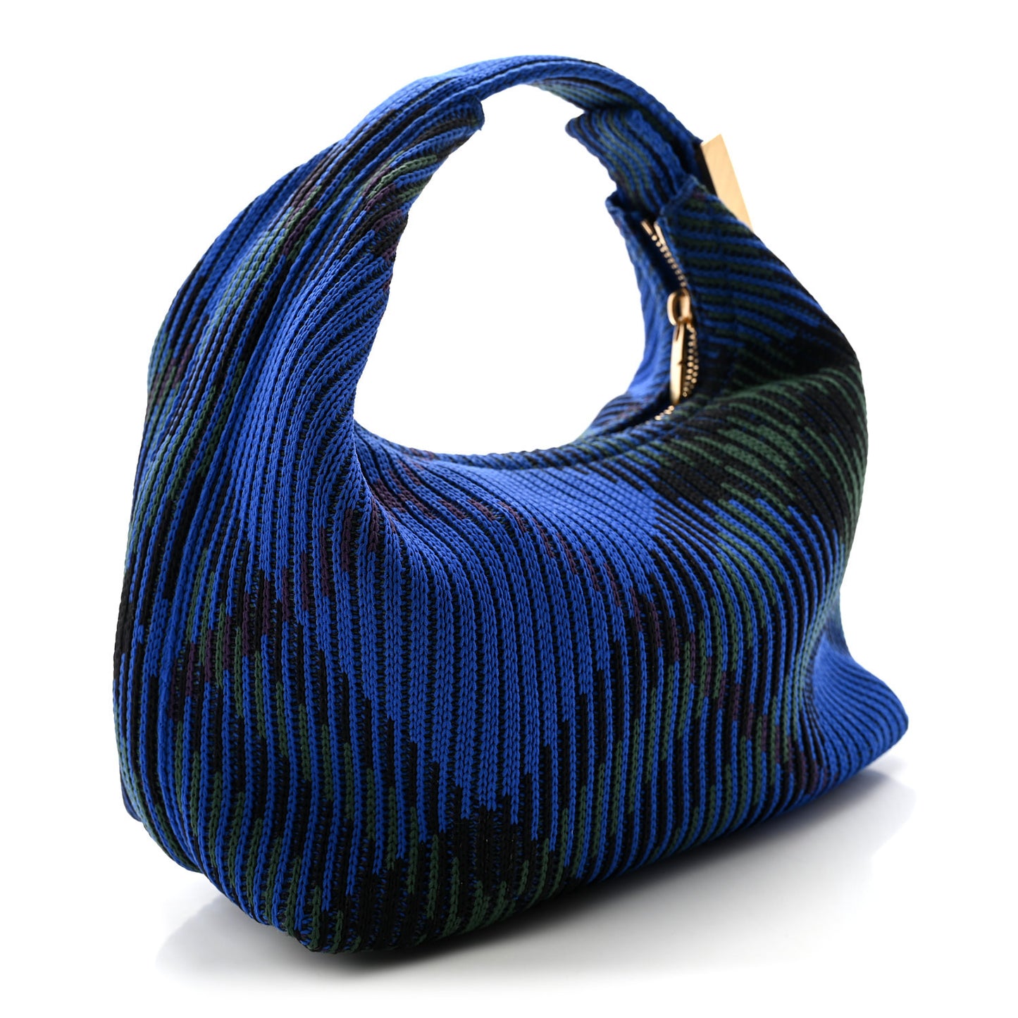 Canvas Knitted Check Mini Peg Duffle Bag Knight
