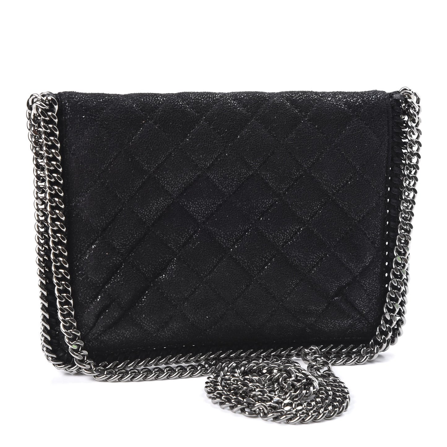 Shaggy Deer Quilted Mini Falabella Crossbody Black