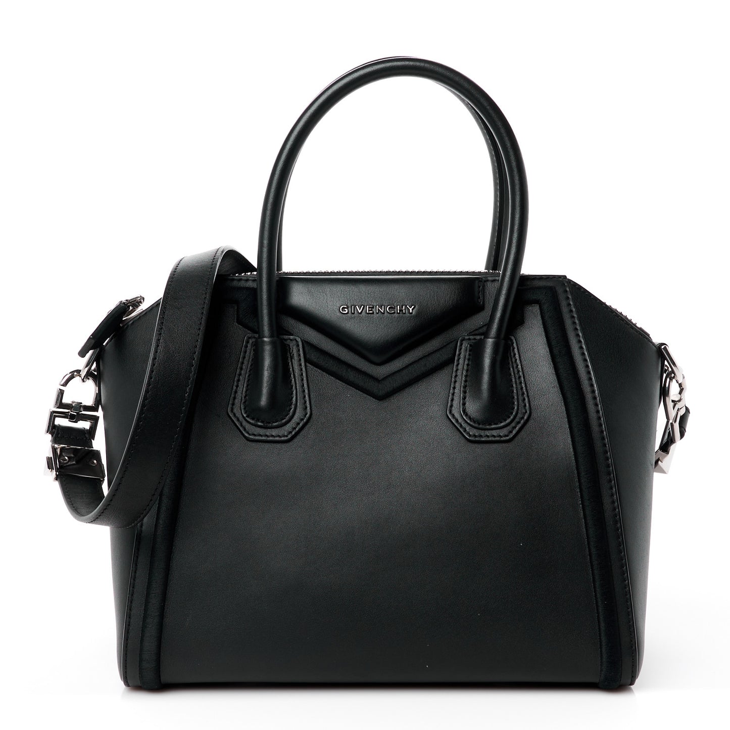 Calfskin Small Embroidered Frame Antigona Black