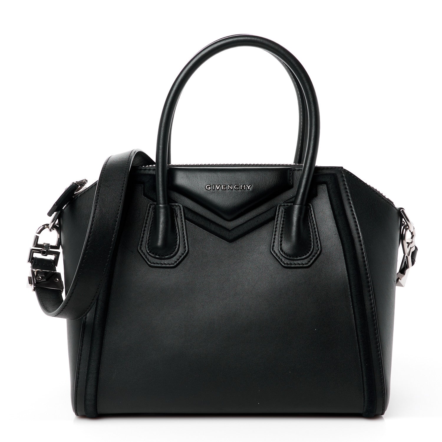Givenchy Calfskin Small Embroidered Frame Antigona Black 1 of 12