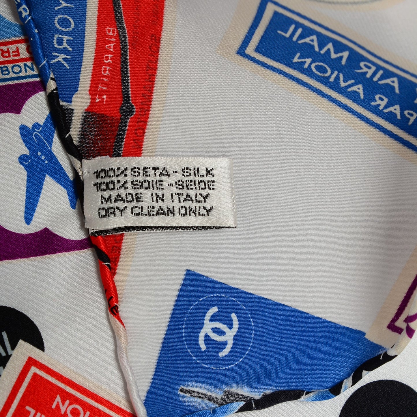 Silk CC Airlines Square Scarf Ivory