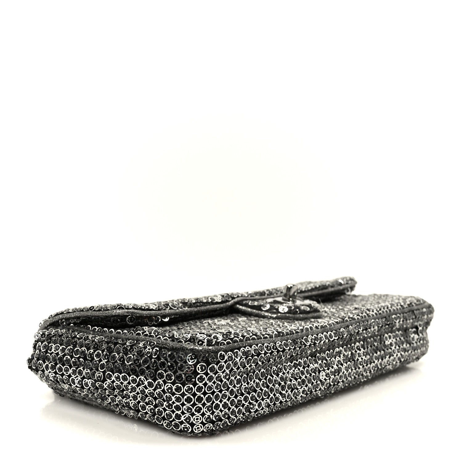 Chanel Sequin East West Flap Dark Silver 4 of 11