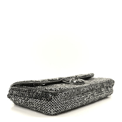 Chanel Sequin East West Flap Dark Silver 4 of 11