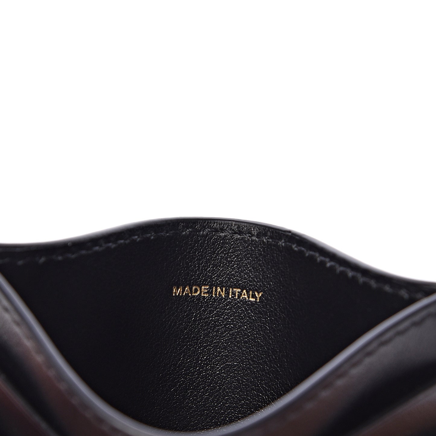 Grainy Calfskin Monogram Motif Card Case Black