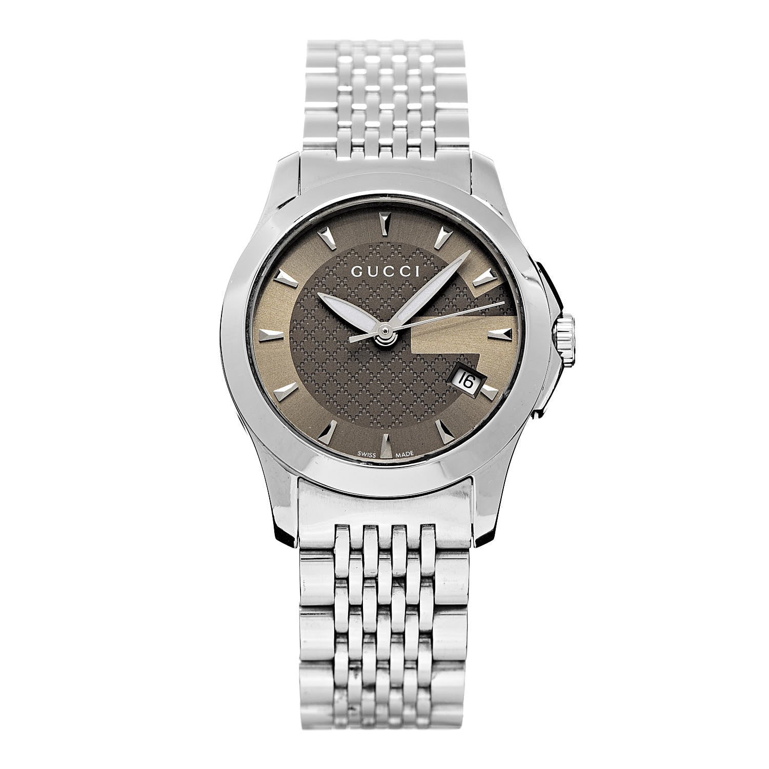 Gucci Stainless Steel 27mm G-Timeless Quartz Watch Brown 1 of 7