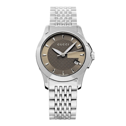 Gucci Stainless Steel 27mm G-Timeless Quartz Watch Brown 1 of 7