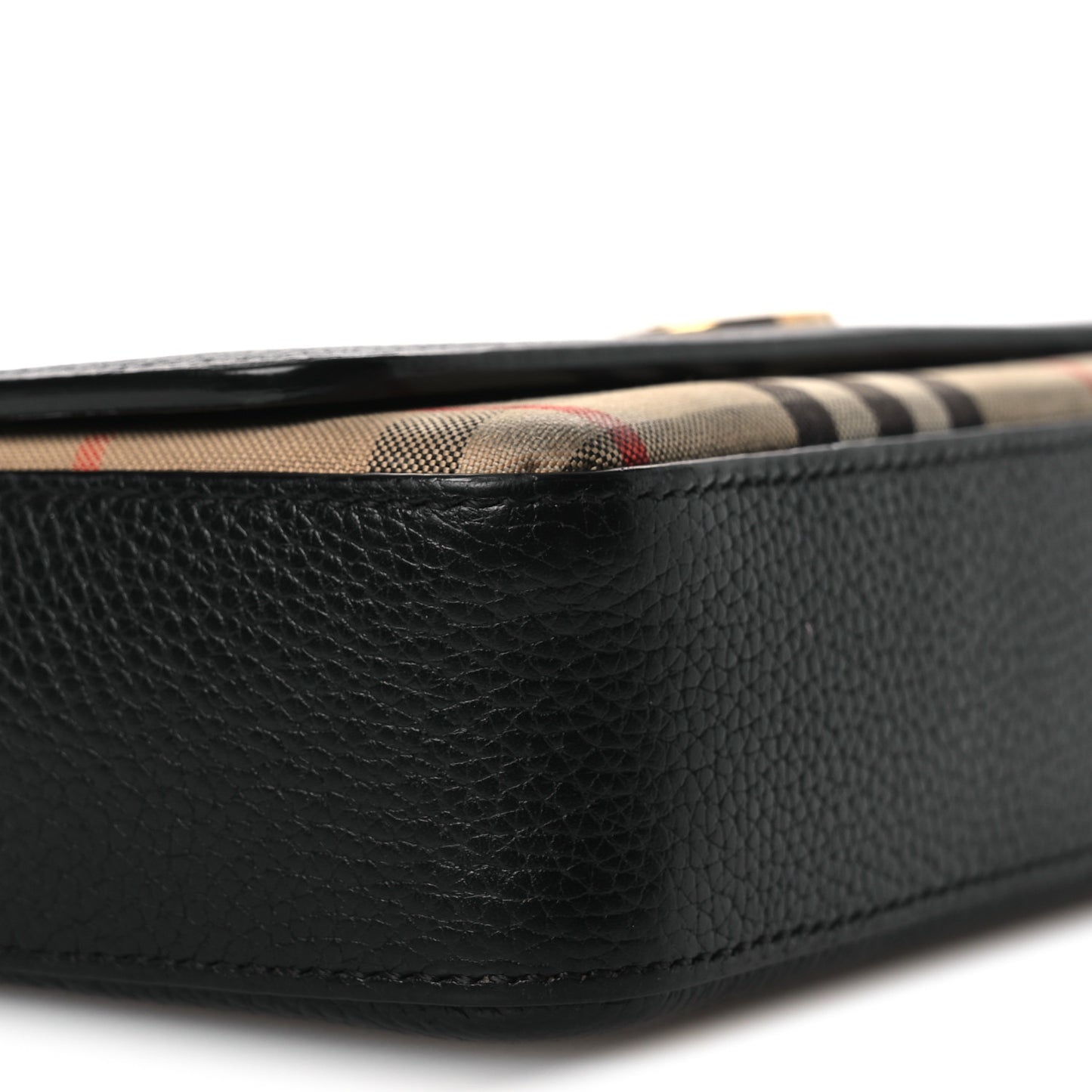 Grainy Calfskin Vintage Check Hampshire Crossbody Black