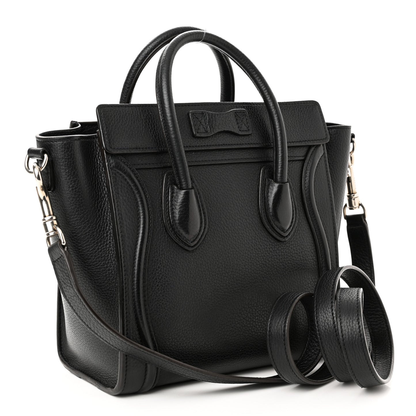 Drummed Calfskin Nano Luggage Black