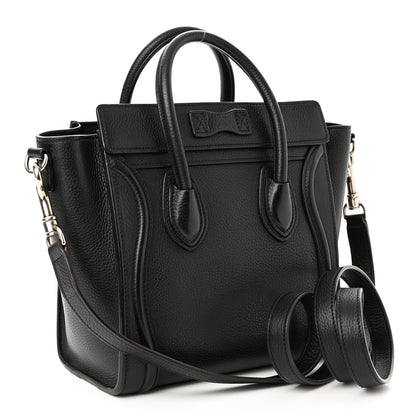 Celine Drummed Calfskin Nano Luggage Black 3 of 9