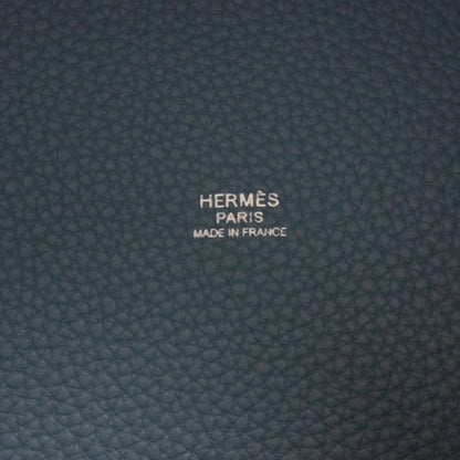 Hermes Taurillon Clemence Picotin MM Blue Jean 7 of 8