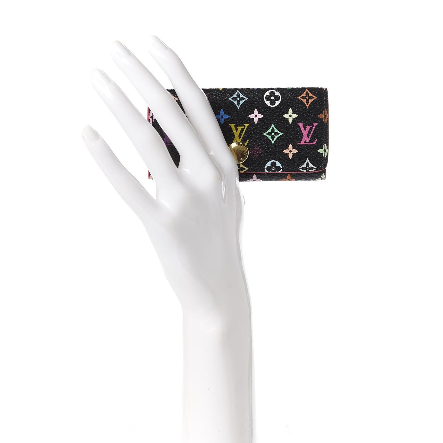 Monogram Multicolor Multicles 4 Key Holder Black Grenade