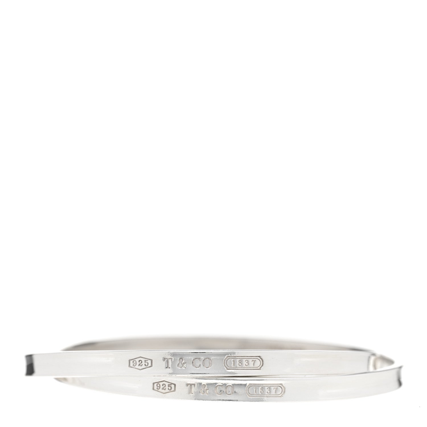 Tiffany Sterling Silver 1837 Interlocking Bangle Bracelet 1 of 3