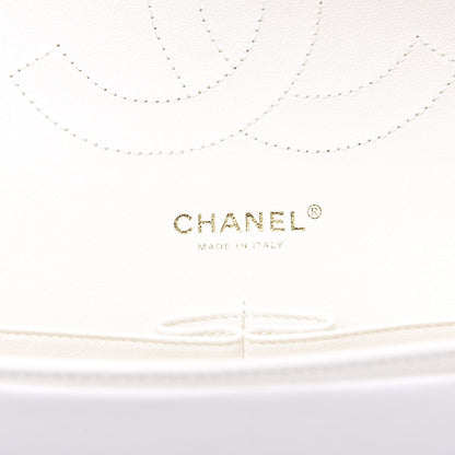Chanel Caviar Quilted Jumbo Double Flap White 5 of 10