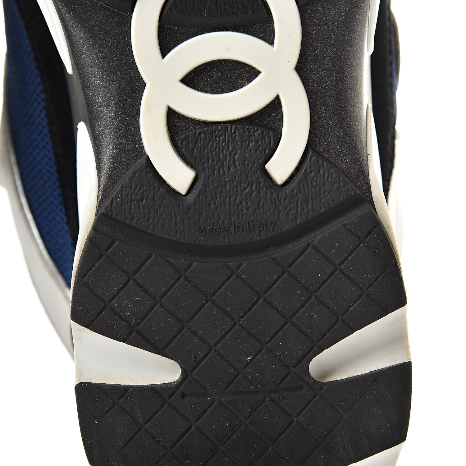 Chanel Suede Calfskin CC Sneakers 40 Blue Black 8 of 14