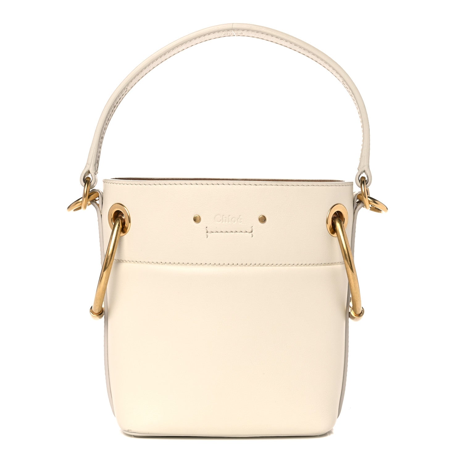 Chloe Smooth Calfskin Mini Roy Bucket Bag Natural White 2 of 12