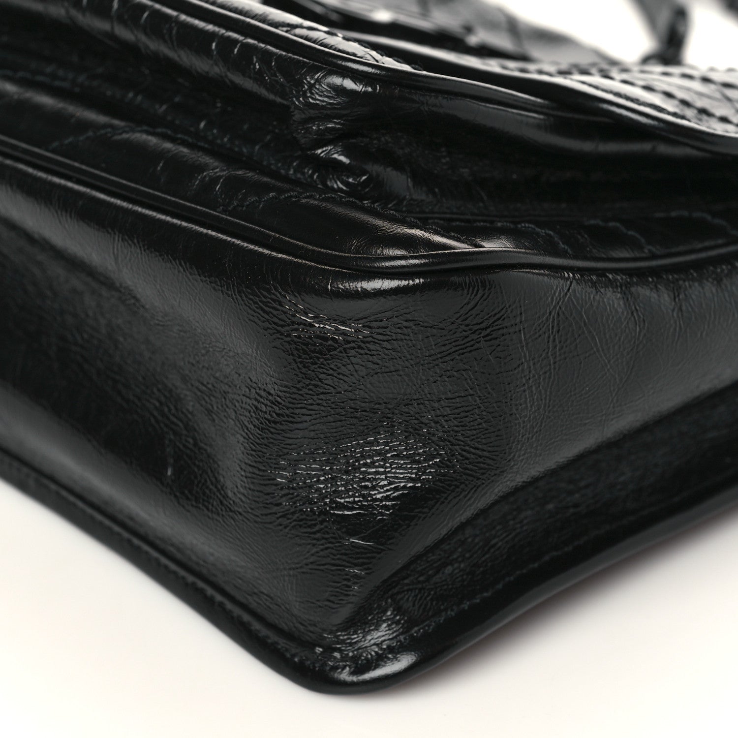 Saint Laurent Crinkled Calfskin Matelasse Monogram Medium Niki Chain Satchel Black 9 of 9