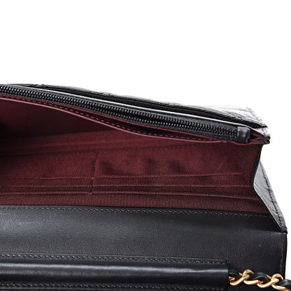 Chanel Aged Calfskin Quilted Lucky Charms 2.55 Reissue Wallet On Chain WOC Black 4 of 11