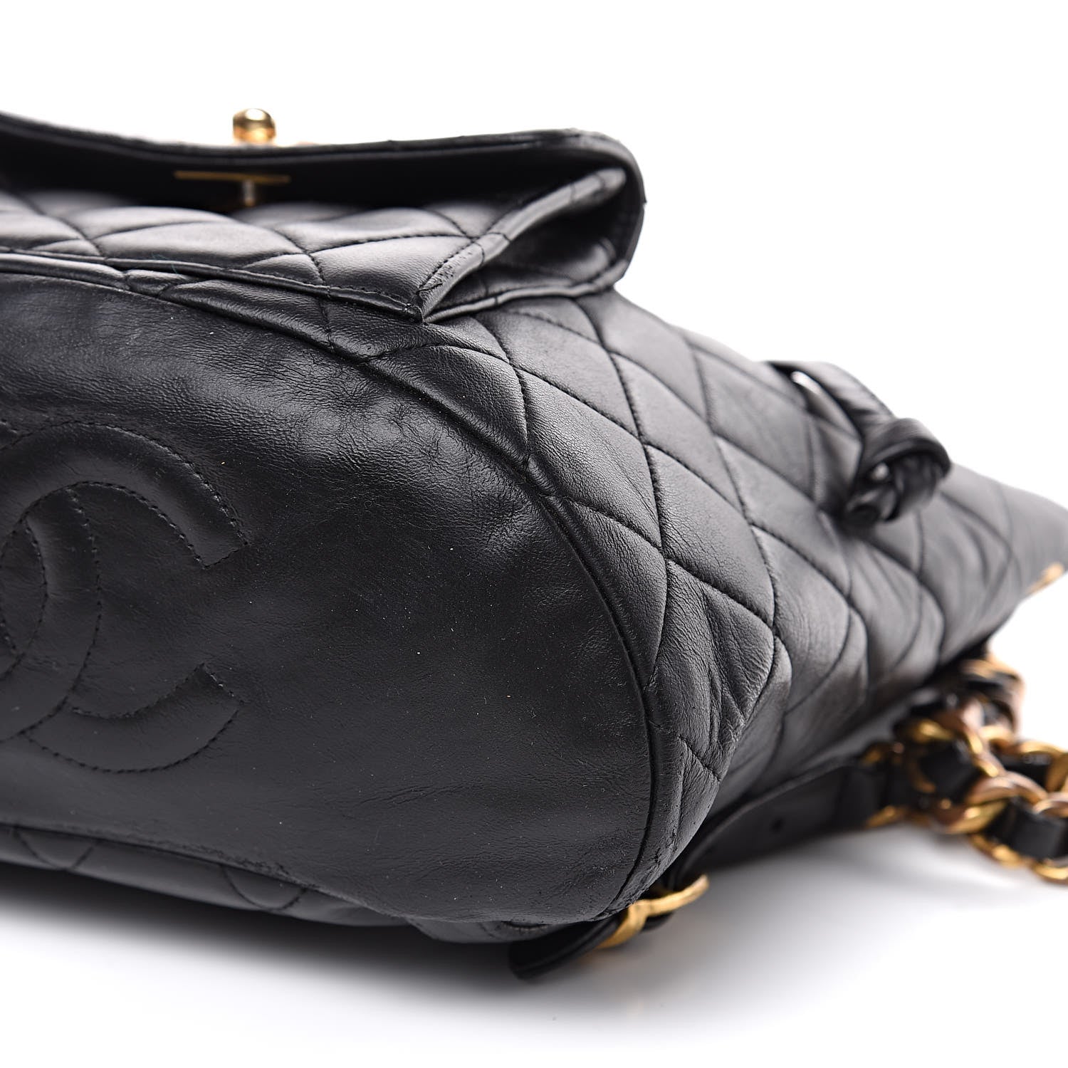 Chanel Lambskin Quilted CC Chain Backpack Black 8 of 13