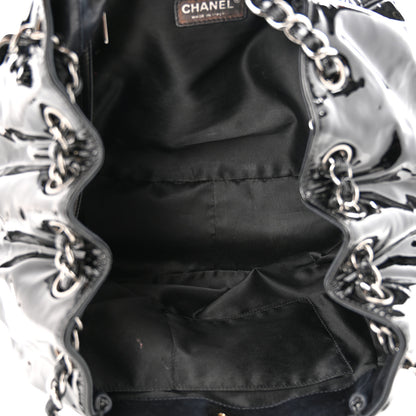 Chanel Patent Camellia Shoulder Bag Black 5 of 18
