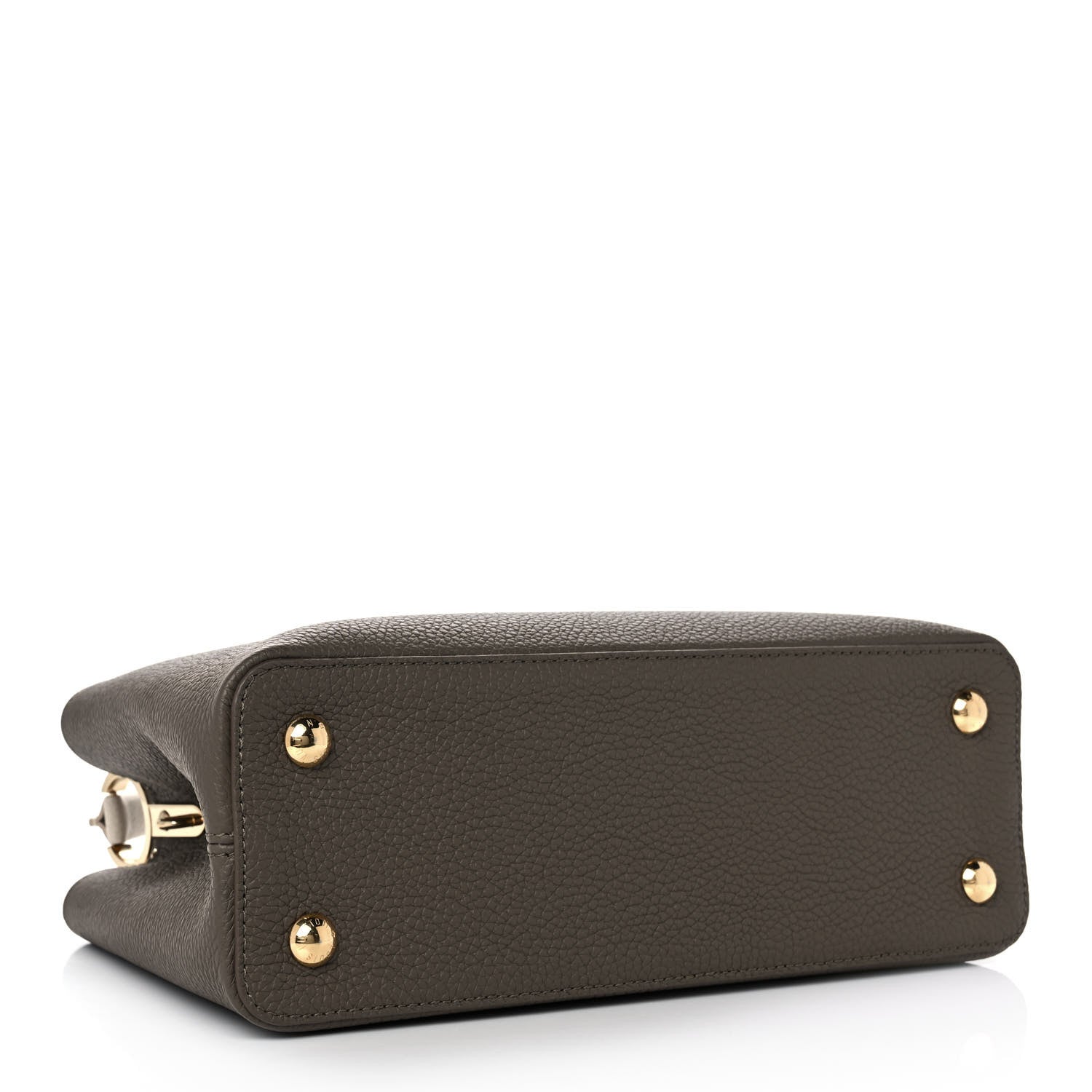 Louis Vuitton Taurillon Capucines MM Smokey Brown Green Creme Pink 3 of 8