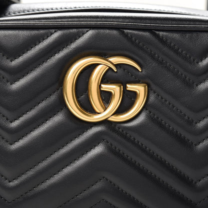 Gucci Calfskin Matelasse Small GG Marmont Chain Shoulder Bag Black 10 of 16