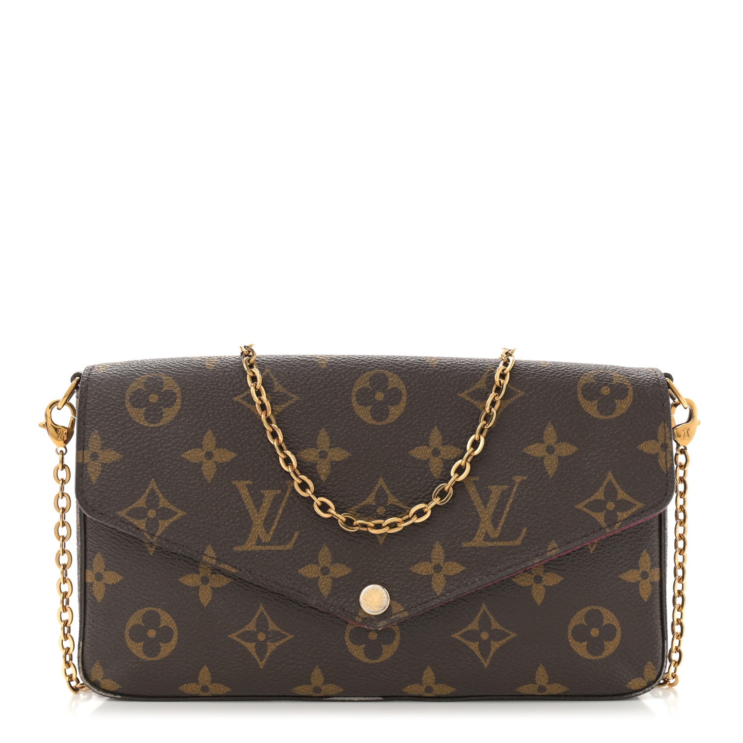 Monogram Pochette Felicie Chain Wallet Fuchsia
