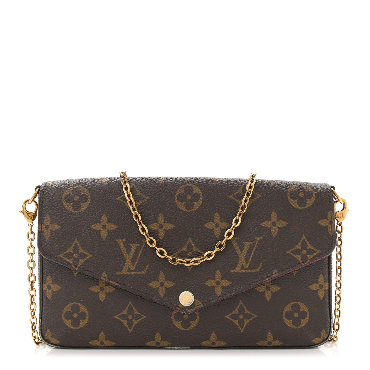 Louis Vuitton Monogram Pochette Felicie Chain Wallet Fuchsia 1 of 16