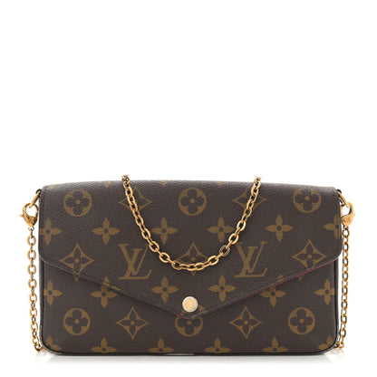 Louis Vuitton Monogram Pochette Felicie Chain Wallet Fuchsia 1 of 16