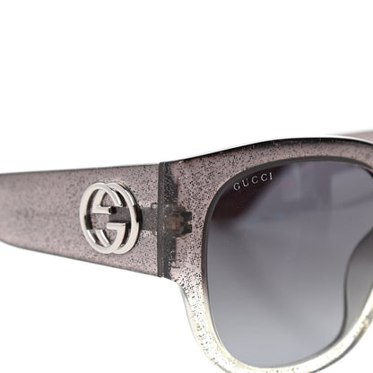 Gucci Acetate Glitter Square Optyl Sunglasses GG3836/F/S Black Silver 7 of 8