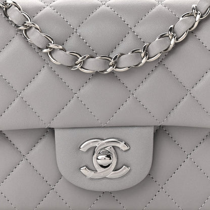 Chanel Lambskin Quilted Mini Rectangular Flap Grey 8 of 11