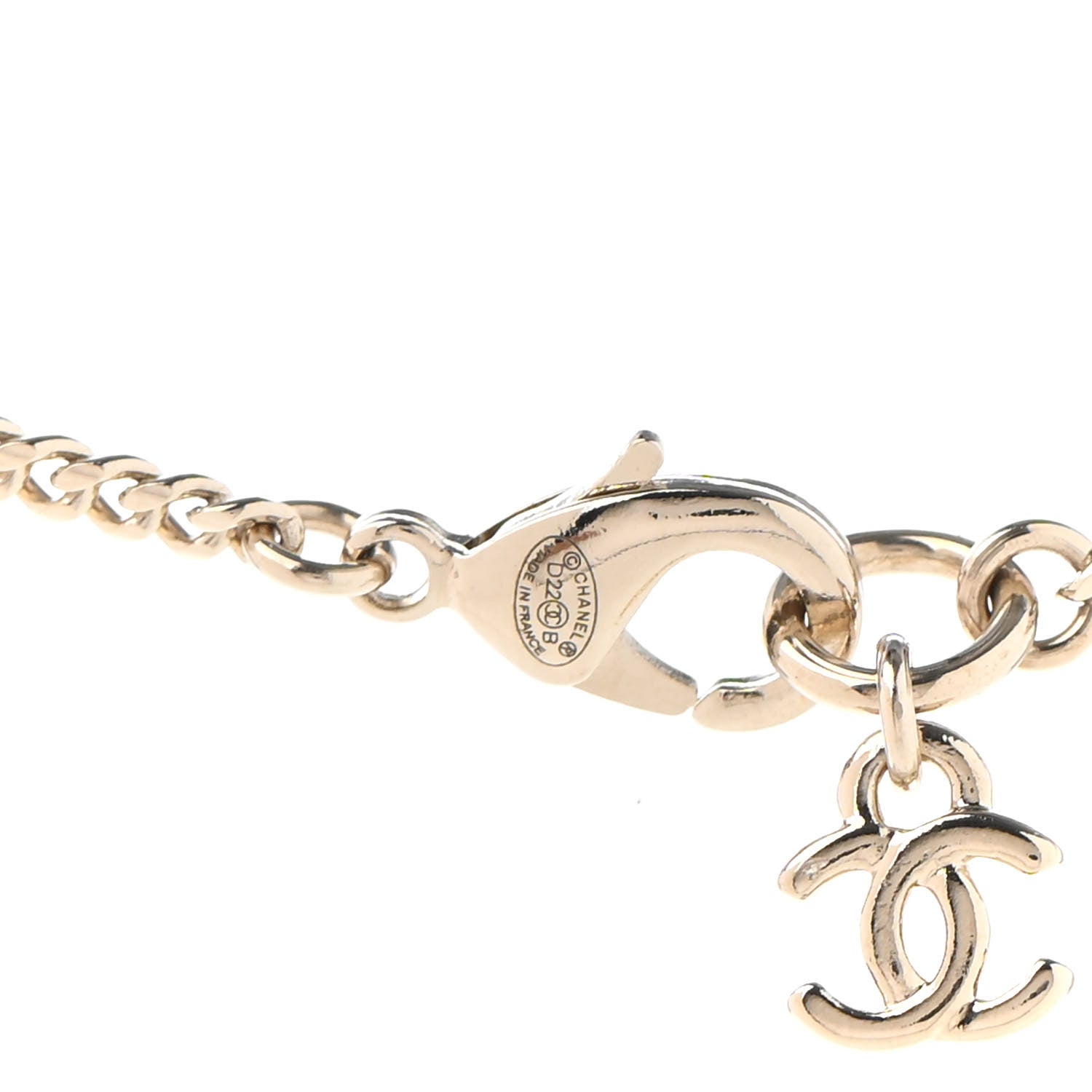 Chanel Resin Crystal CC Heart Necklace Black Gold 5 of 6