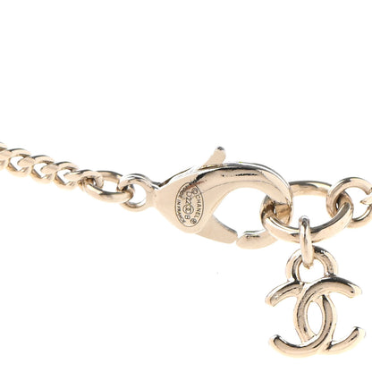 Chanel Resin Crystal CC Heart Necklace Black Gold 5 of 6