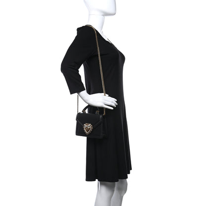 Dolce & Gabbana Smooth Calfskin Small Devotion Envelope Top Handle Bag Black 2 of 9