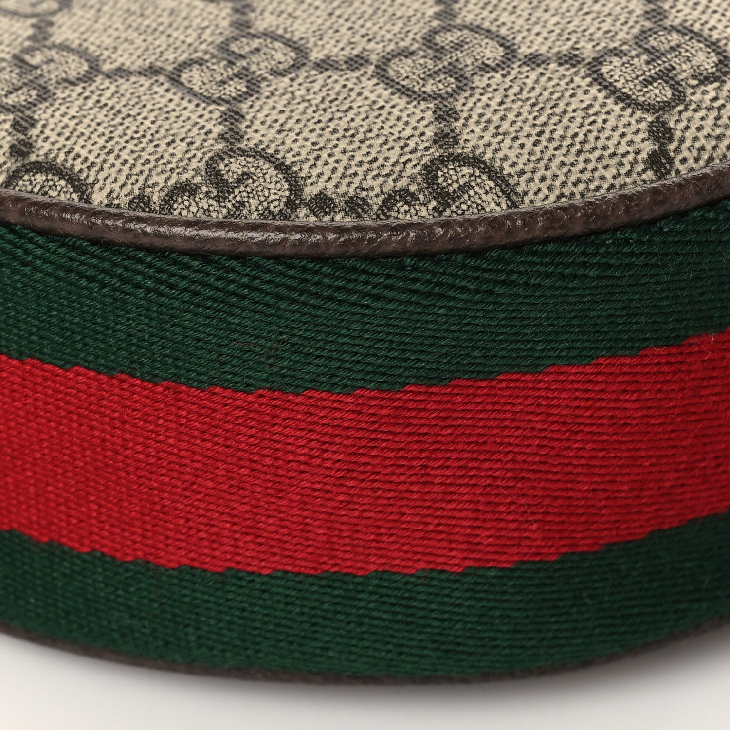 Gucci GG Supreme Monogram Textured Calfskin Web Mini Ophidia Half Moon Hobo Beige Ebony New Acero 8 of 9
