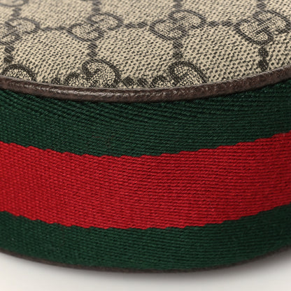 Gucci GG Supreme Monogram Textured Calfskin Web Mini Ophidia Half Moon Hobo Beige Ebony New Acero 8 of 9