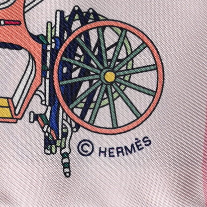 Hermes Silk Les Voitures Exquises Twilly Bleu Rose Vert 4 of 5