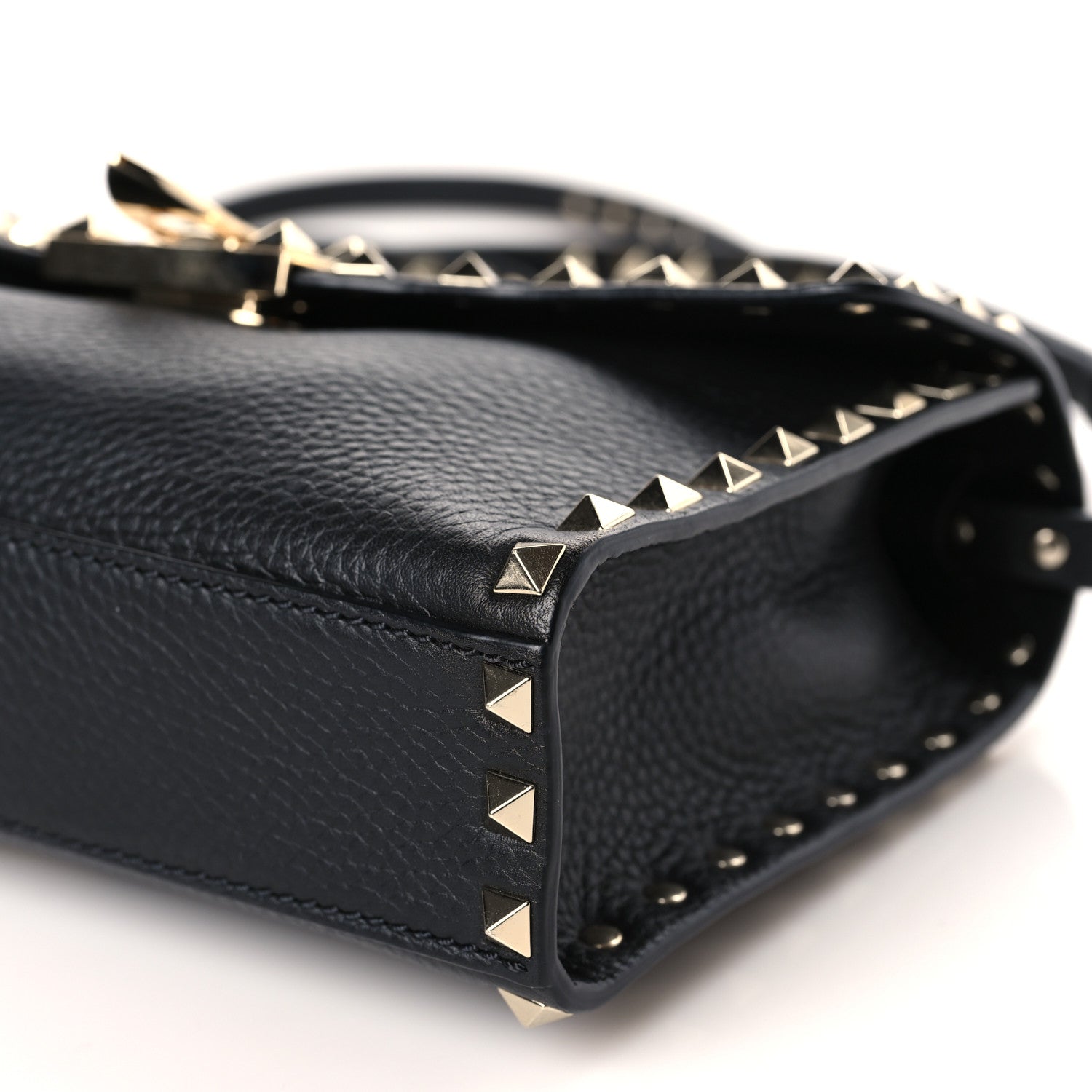 Valentino Garavani Pebbled Calfskin Medium Rockstud Flip Lock Crossbody Bag Black 8 of 8