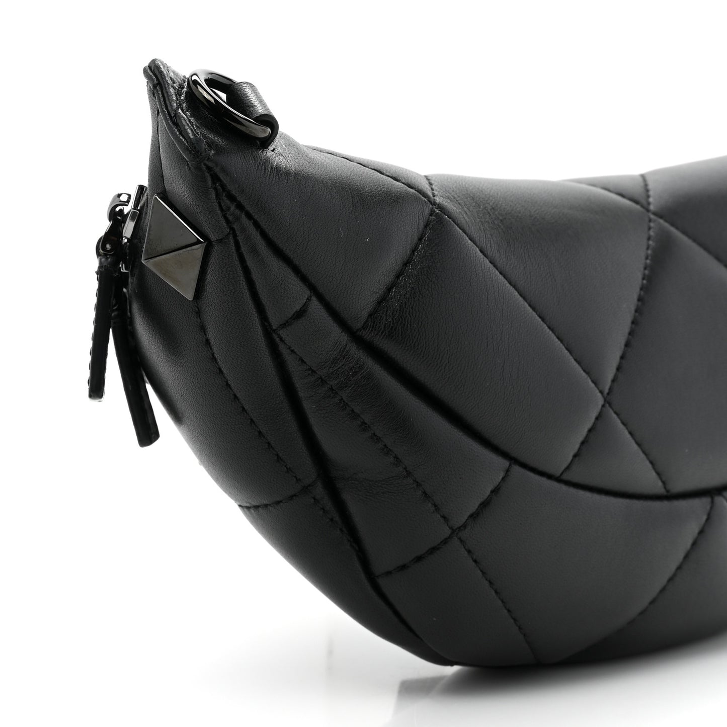 Nappa Monochrome Roman Stud Belt Bag Black