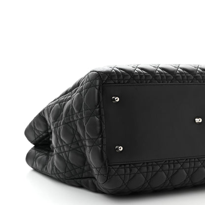 Christian Dior Lambskin Cannage Medium Dior Soft Shopping Tote Black 10 of 11