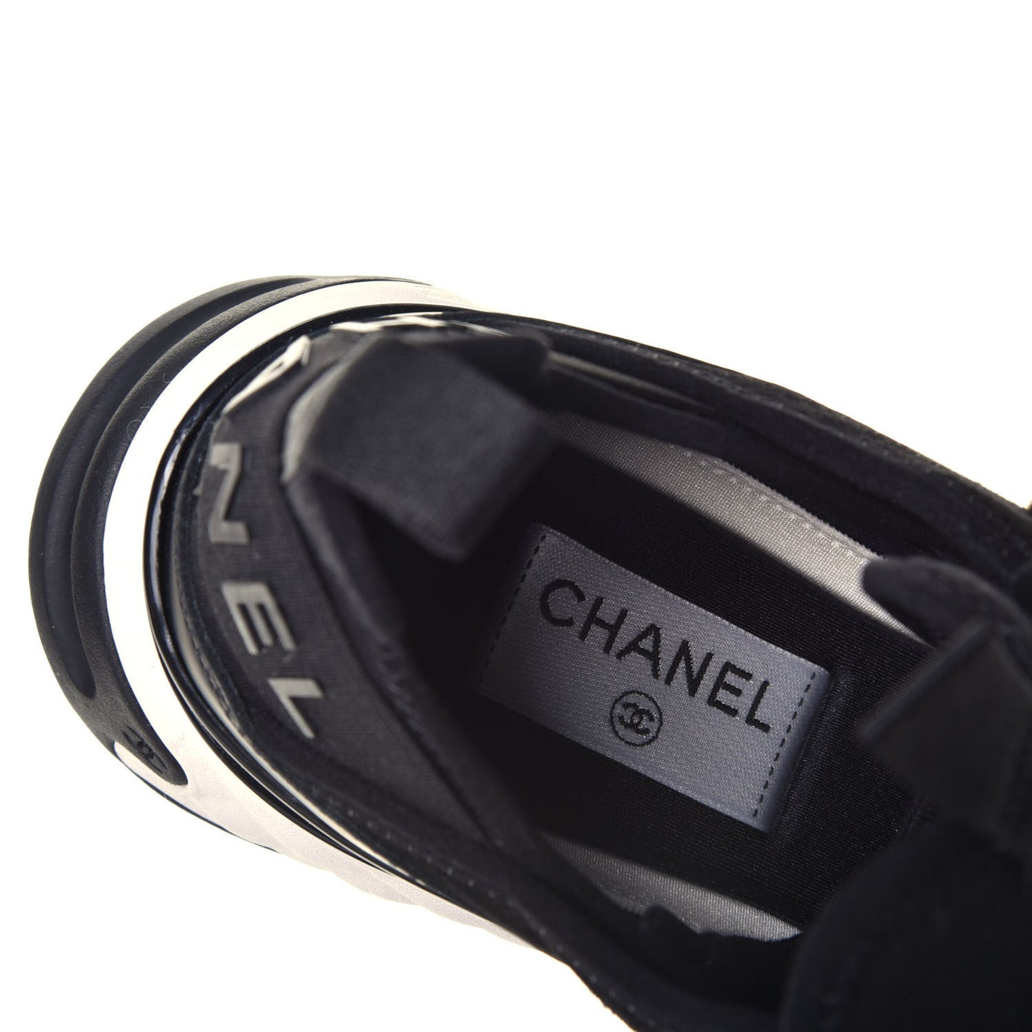 Velvet Calfskin Mixed Fibers CC Sneakers 38 Black