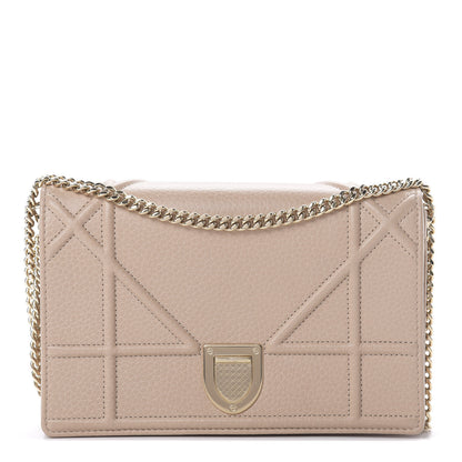 Christian Dior Grained Calfskin Diorama Wallet on Chain Pouch Nude 1 of 13