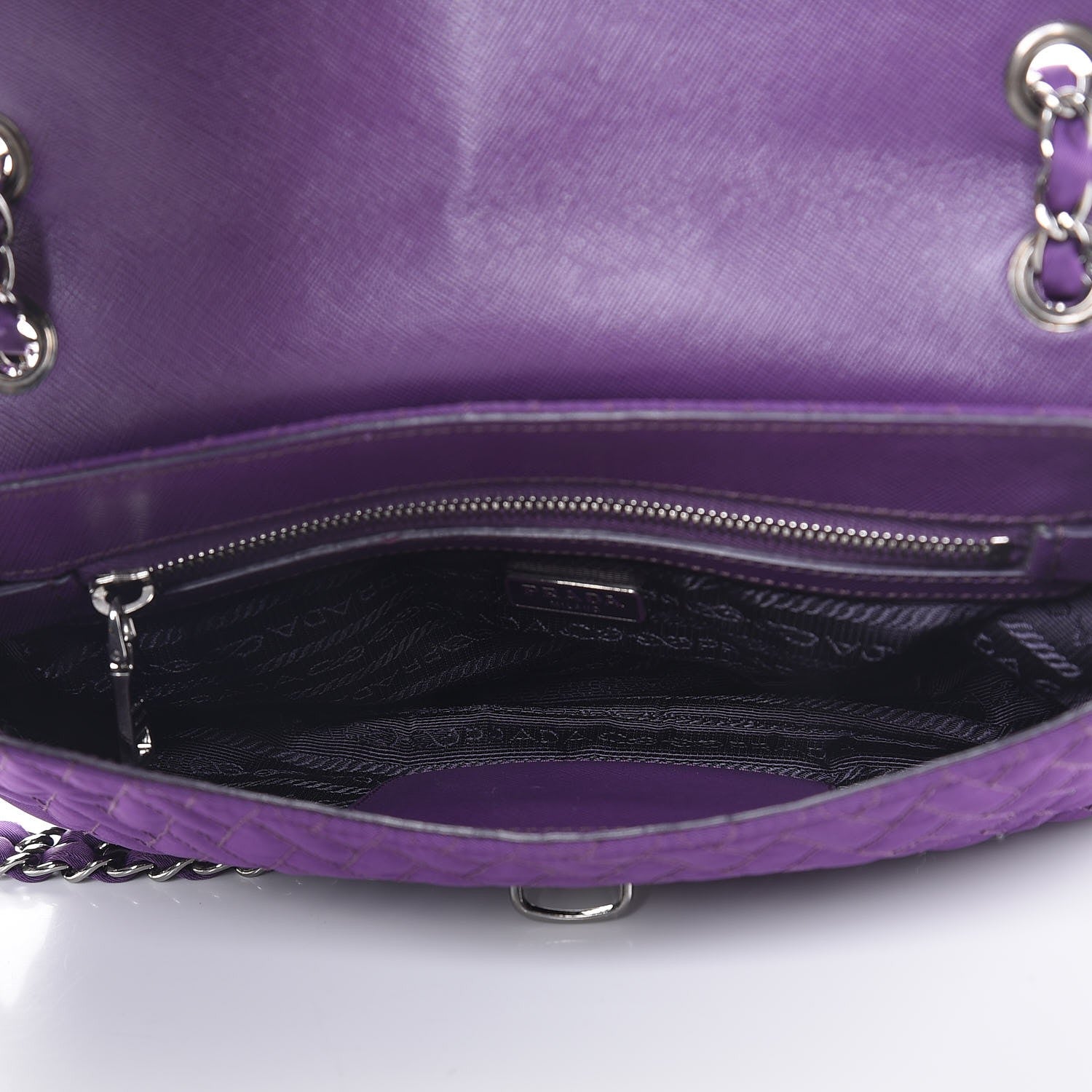 Prada Nylon Tessuto Impuntu Quilted Flap Anemone 6 of 9