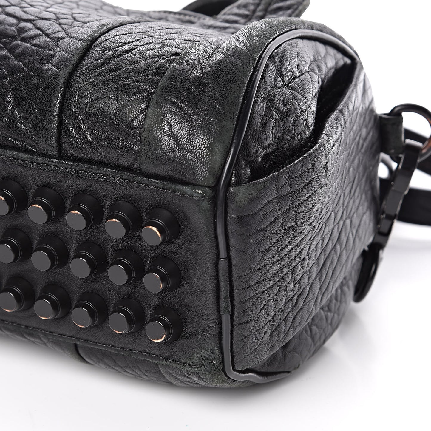 Pebbled Lambskin Mini Rockie Black Matte Black Hardware